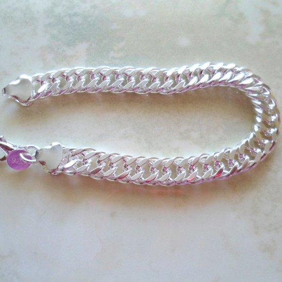 925 Silver Herringbone Style Bracelet - Picture 7 of 10